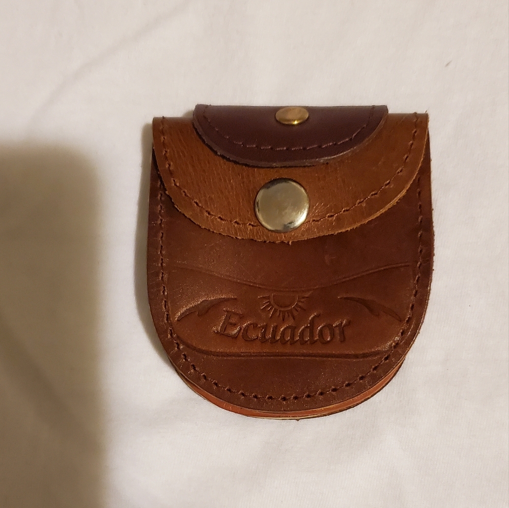 Leather coin pouch from Ecuador